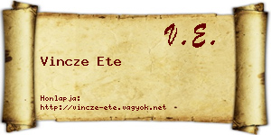 Vincze Ete névjegykártya