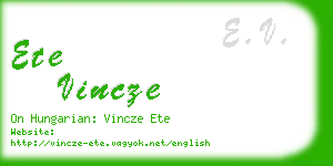 ete vincze business card